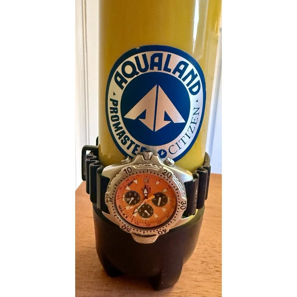 RARE Citizen Aqualand 3745-E70031 Promaster Diver 200m Watch Orange Dial W Case